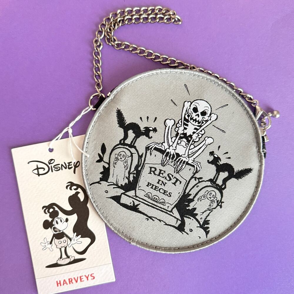 Disney Harveys Skeleton Dance Coin Purse - Mickey Mouse Halloween Silly Symphony
